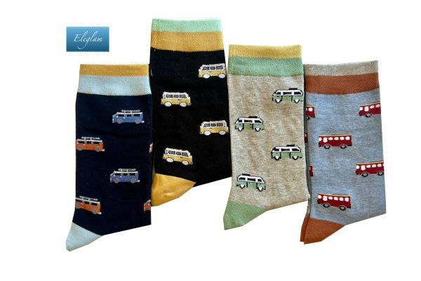 calcetines dibujos de campers y furgonetas