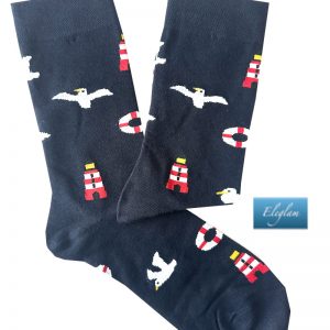 calcetines dibujos motivos playeros, con gaviotas