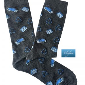 calcetines dibujos gris y azul