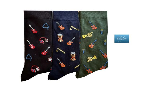 calcetines dibujos instrumentos musicales